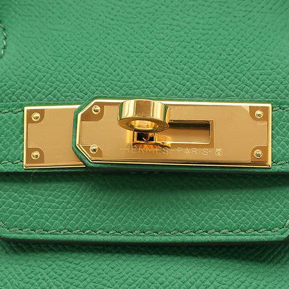 Hermes Handbag Birkin 30 Vaux Epson Cactus Gold Hardware Green D Engraved Box