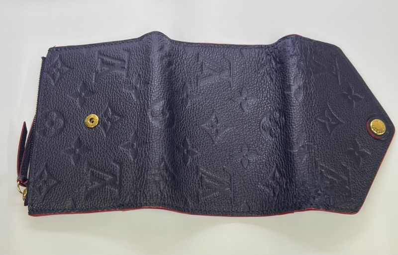 Louis Vuitton Wallet Monogram Empreinte Trifold Wallet Navy Leather M64577