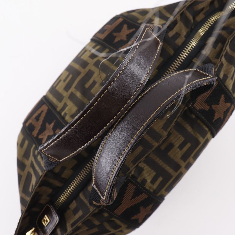 Fendi Zucca Nylon Canvas Brown Women's Handbag