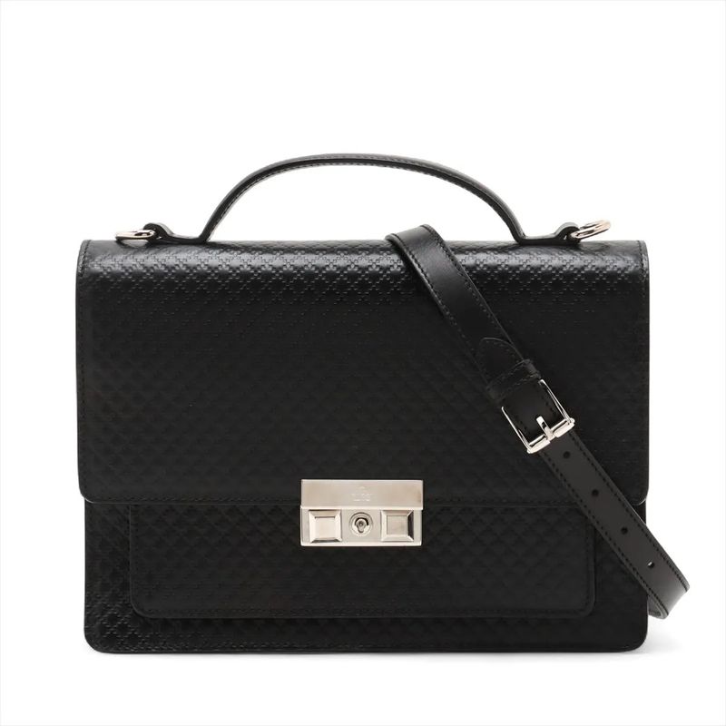 Gucci Diamante Leather 2WAY Shoulder Bag Crossbody Messenger Business Commute