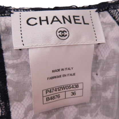 Chanel Camellia Lace Floral Short Sleeve Blouse Cut And Sewn Size 36 P47412w0543