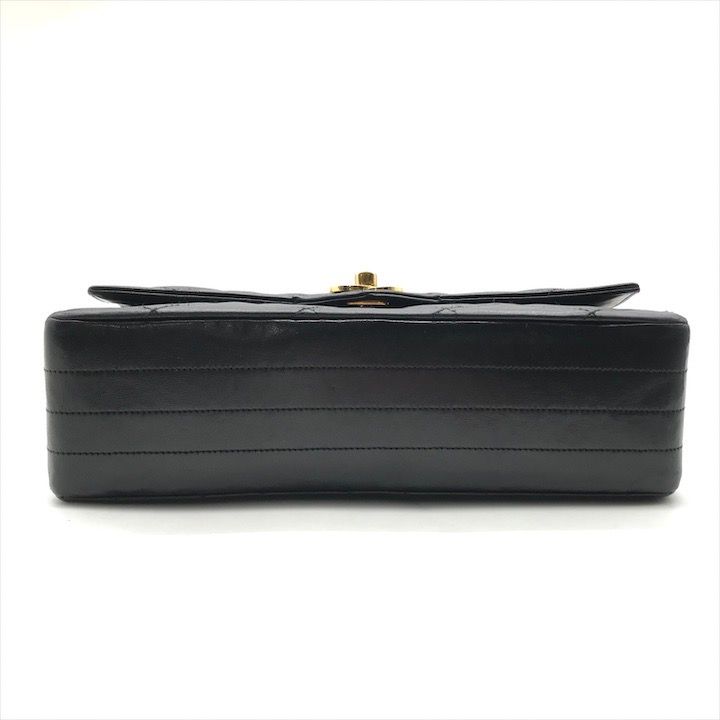 Chanel CC Logo Quilted Lambskin Turnlock Chain Shoulder Bag Black