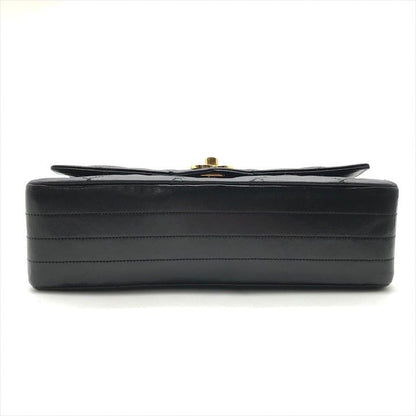 Chanel CC Logo Quilted Lambskin Turnlock Chain Shoulder Bag Black
