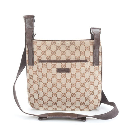 Gucci GG Canvas Leather Shoulder Bag Crossbody Messenger Business Commuter Tote
