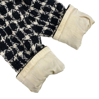 Chanel Jacket Size 42 L Women's P09771 Black And Ivory Tweed / Long Sleeves /