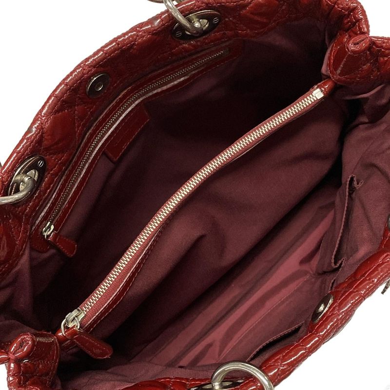 Dior/christian Dior Tote Bag Canage Stitch Red Leather