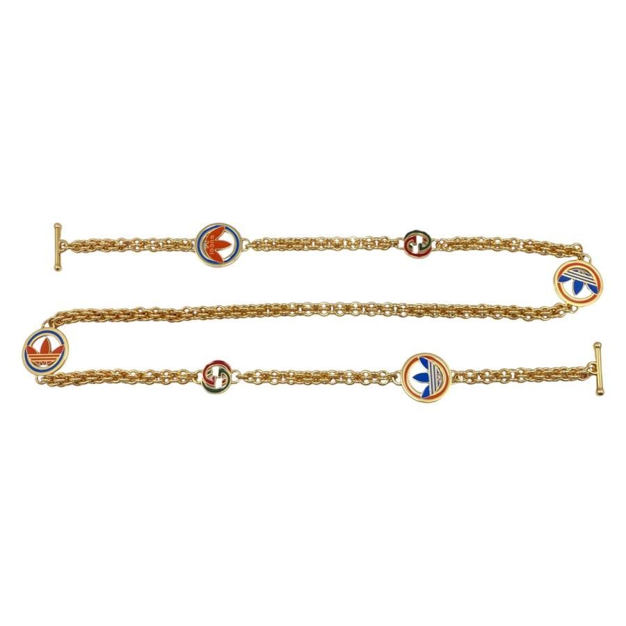 Gucci X Adidas Collaboration Shoulder Bag Horsebit 722009 Logo Chain White