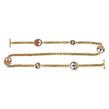 Gucci X Adidas Collaboration Shoulder Bag Horsebit 722009 Logo Chain White