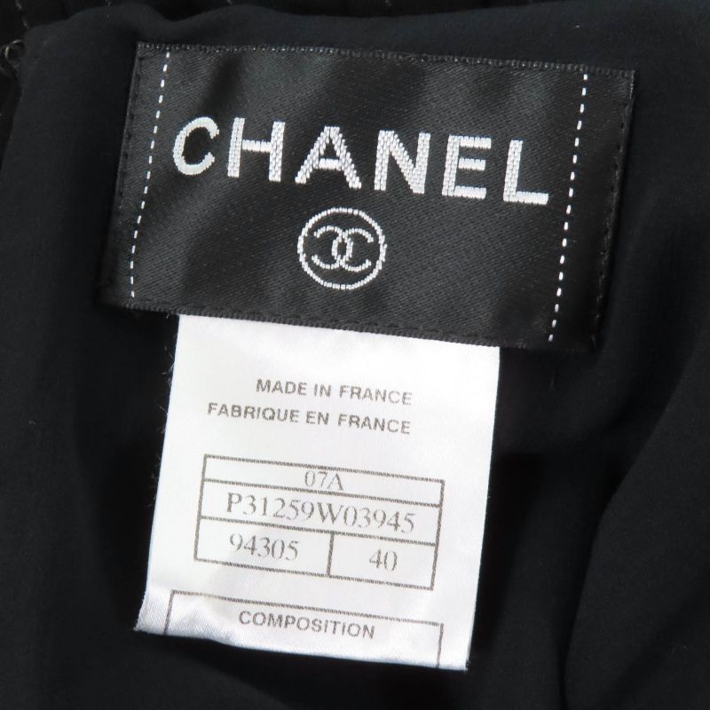 CHANEL Vintage 07A P31259w03945 Little Black Dress Little Black Silk Coco Mark