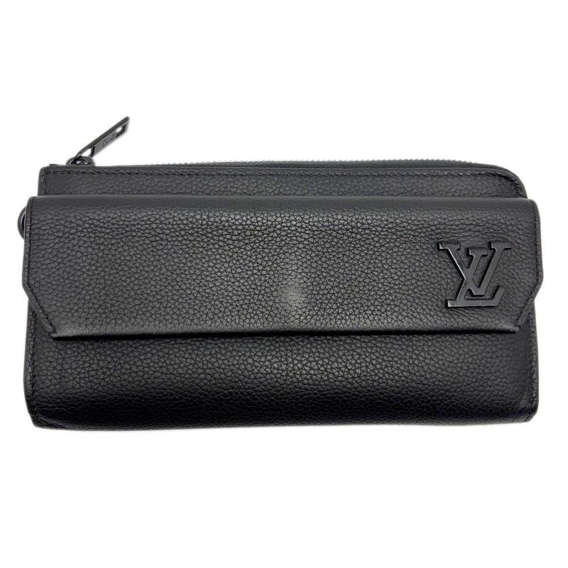 Louis Vuitton Wallet Aerogram Zippy Leather Black