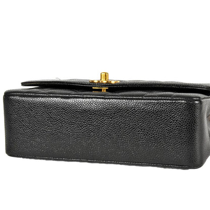Chanel Diana 22 Single Flap Chain Shoulder Bag Caviar Skin A01164 Black Gold