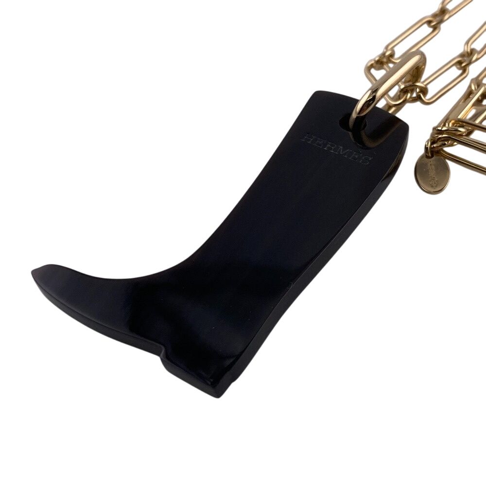 Hermeshermes Cavalier Necklace Brand Chain Jewelry Brown Ladies