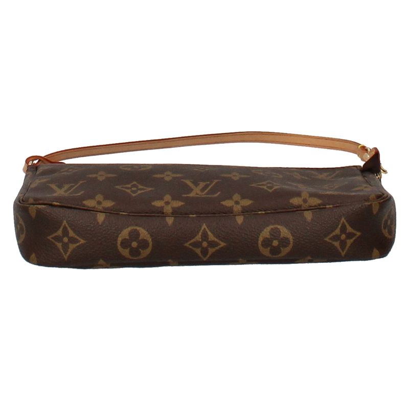 Louis Vuitton Pochette Accessoire M51980 Monogram Ladies Handbag Brown Excellent