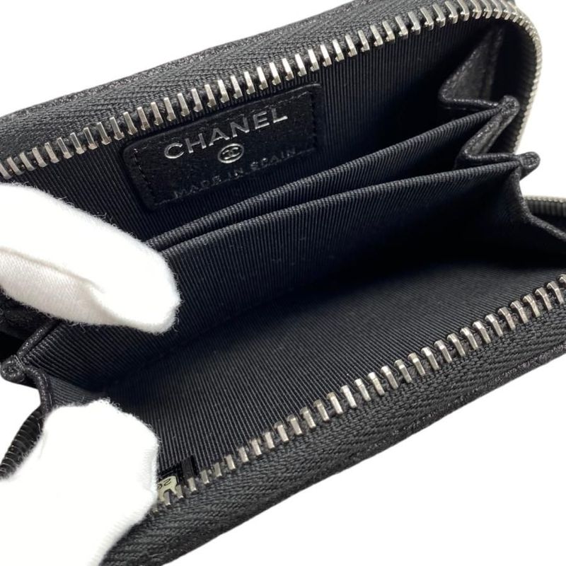 Chanel Card Case Coin Case Chain Me Coin Purse Matelasse Goatskin Coco Mark