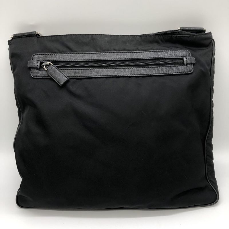 Prada Shoulder Bag Nylon Leather Black Ladies Men Fashion Vintage