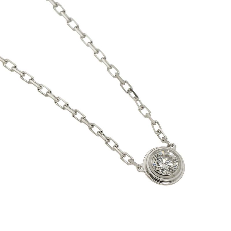 Cartier D'amour Diamond Necklace Large LM 41cm (1614in) 18K WG 750 Diamants