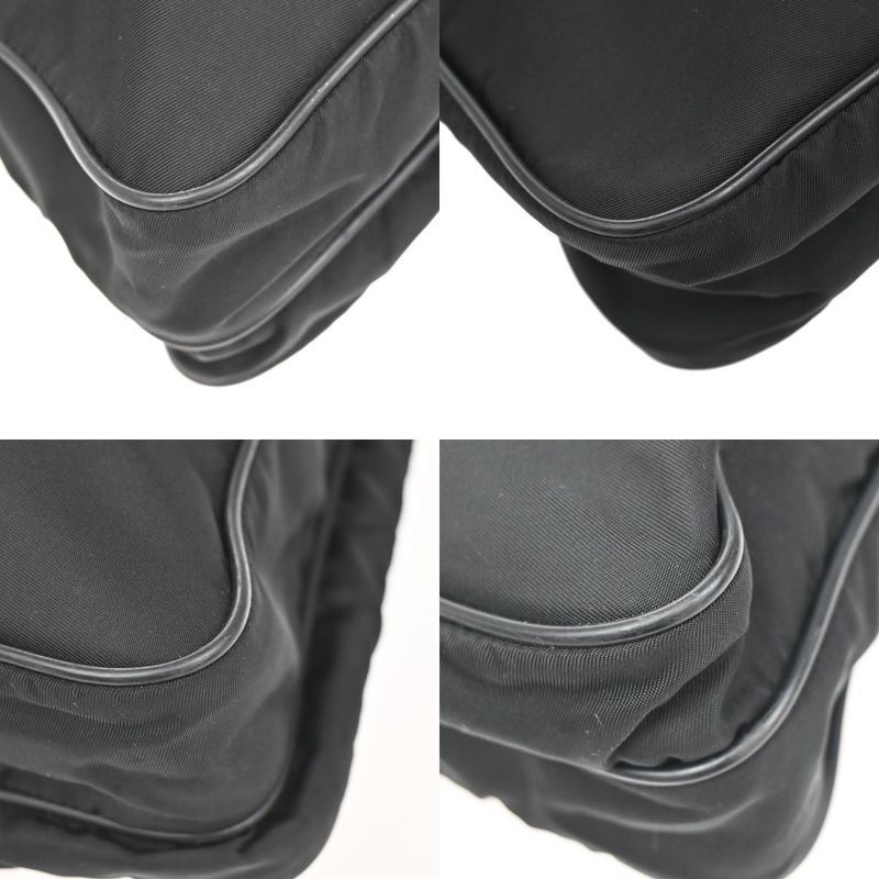 Prada Shoulder Bag Nylon Leather Black 87ka725