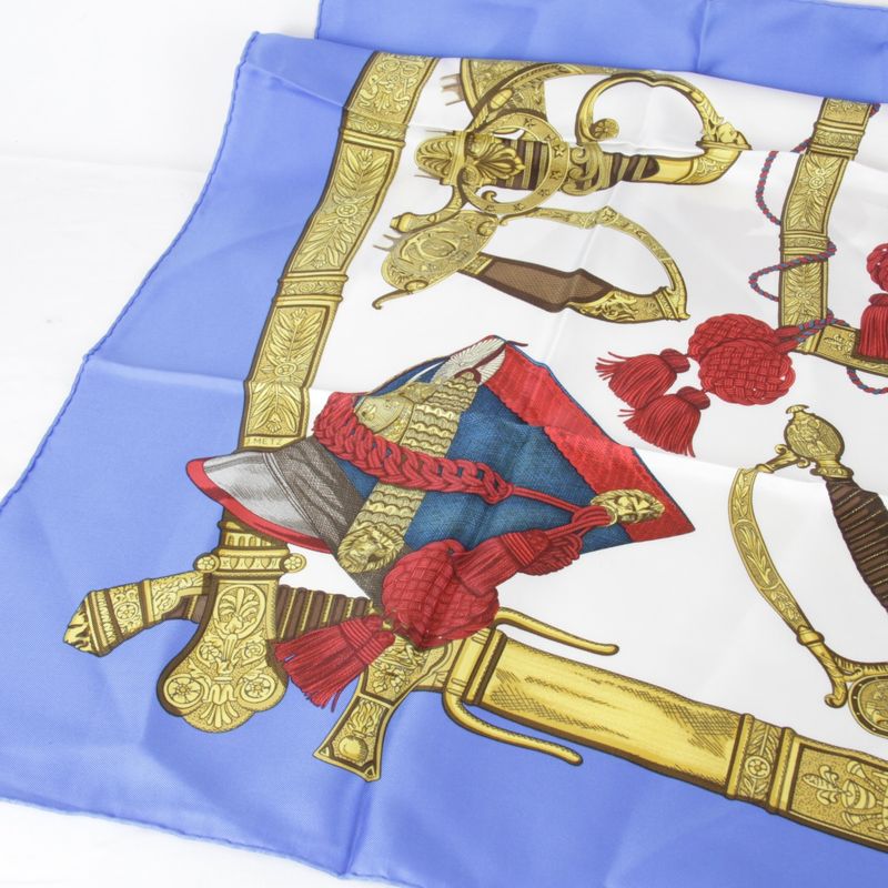 Hermes Grand Uniforme Carré 90 Scarf Silk Ladies Multicolor High Brand Luxury