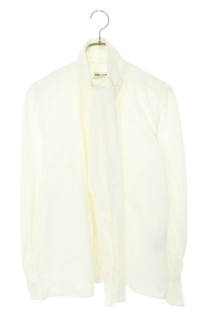 Saint Laurent Paris 23AW 761062 Y1h68 Bishop Sleeve Lavalier Neck Bow Tie Long