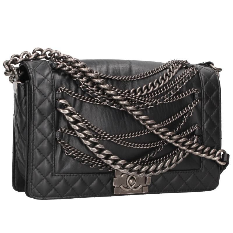 Chanel Boy Chanel 28 Calfskin Multi Chain Shoulder Bag Women 28