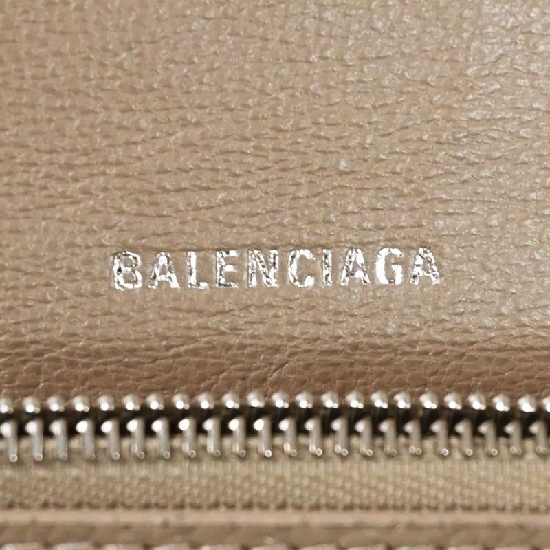 Balenciaga Long Wallet Logo Everyday Leather Beige 30bs131