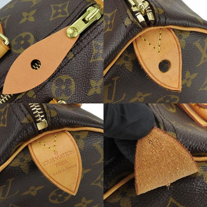 Louis Vuitton Speedy 30 Handbag Speedy 30 M41526 Monogram Nubuck Brown Gold