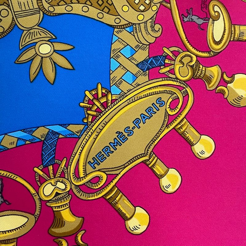 Hermes Carre 90 Silk Tournez Manege Merry-go-round Multicolor