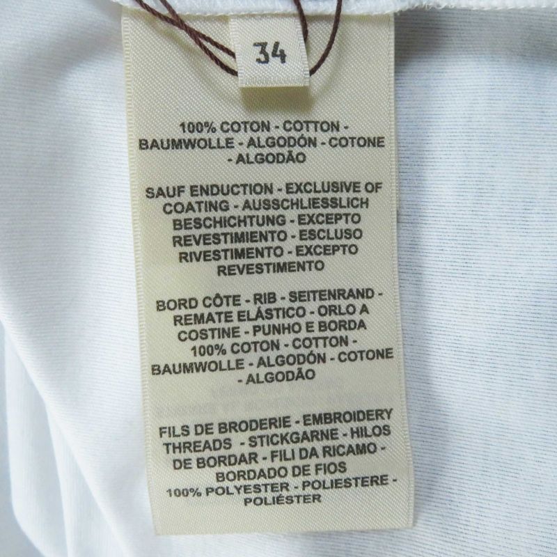 Hermes 23SS 3e4507dh 100% Cotton Short Sleeve T-shirt Dress White Multi 34