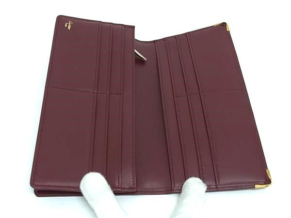 Cartier Mustline Leather Foldable Long Wallet With Coin Purse Bordeaux Ff1266