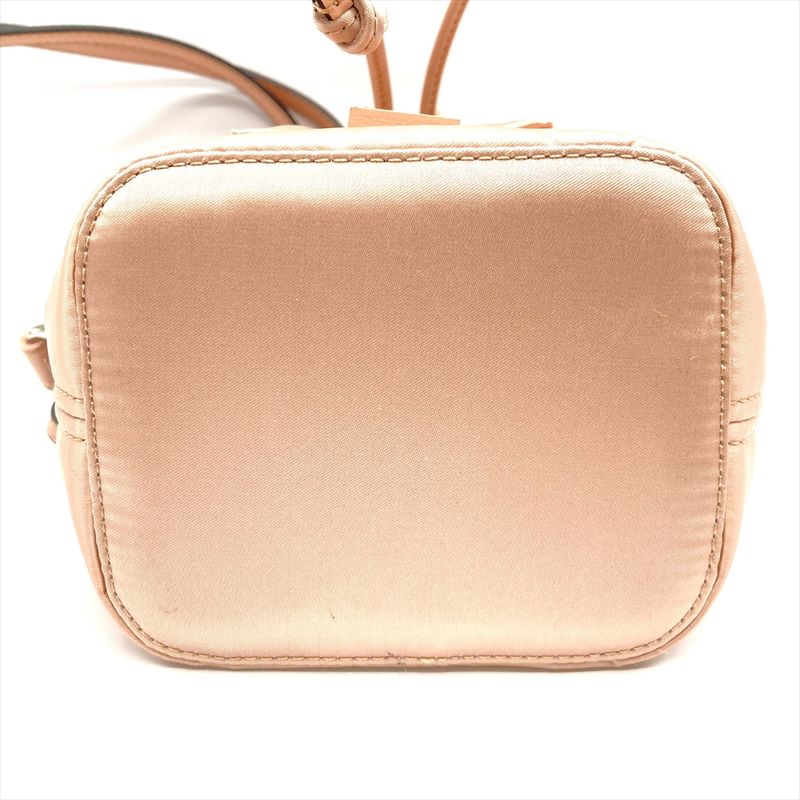 Fendi Montresor Mini Satin Shoulder Bag 2WAY Nylon Pink Silver Hardware Women