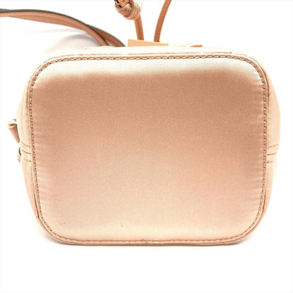 Fendi Montresor Mini Satin Shoulder Bag 2WAY Nylon Pink Silver Hardware Women