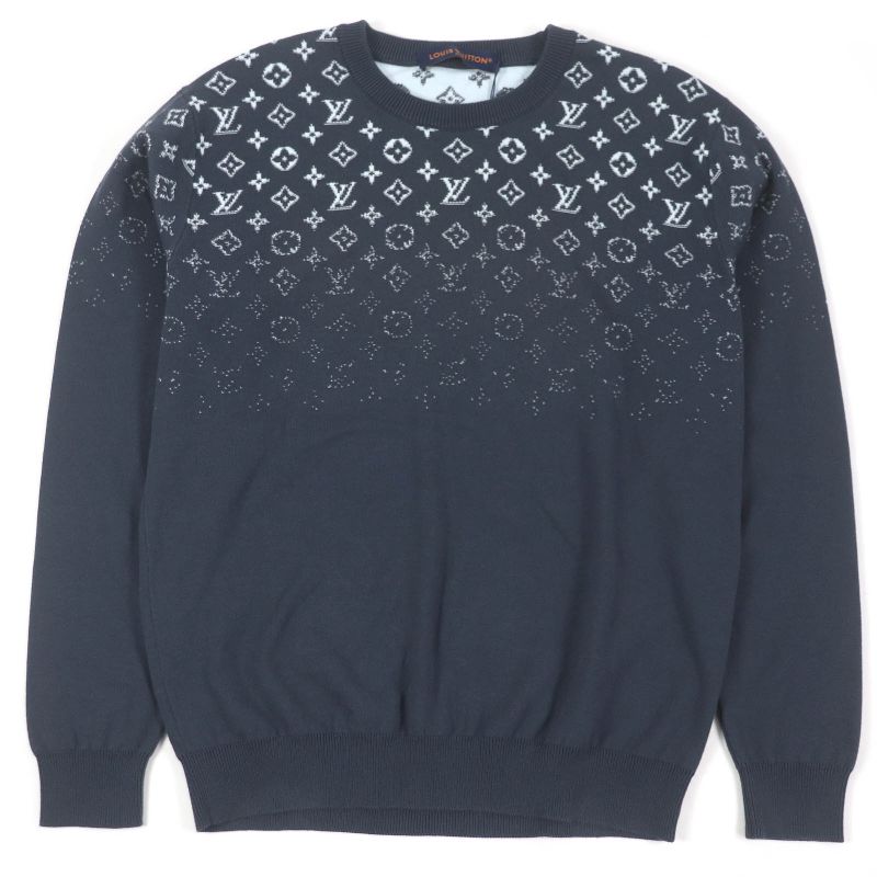 Louis Vuitton 2024 1afapp Monogram Gradient Crewneck Sweater Knit Blue-grey