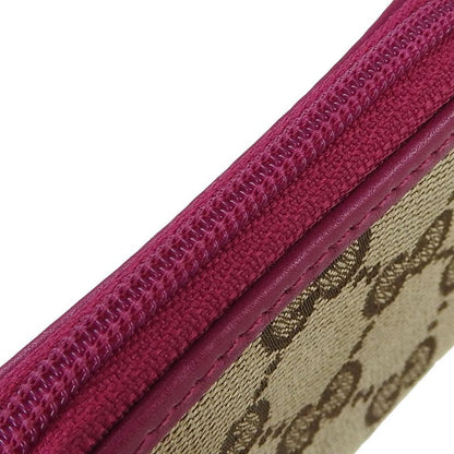 Gucci Coin Case 115255 GG Canvas Leather Beige Pink Gold Hardware Small Items