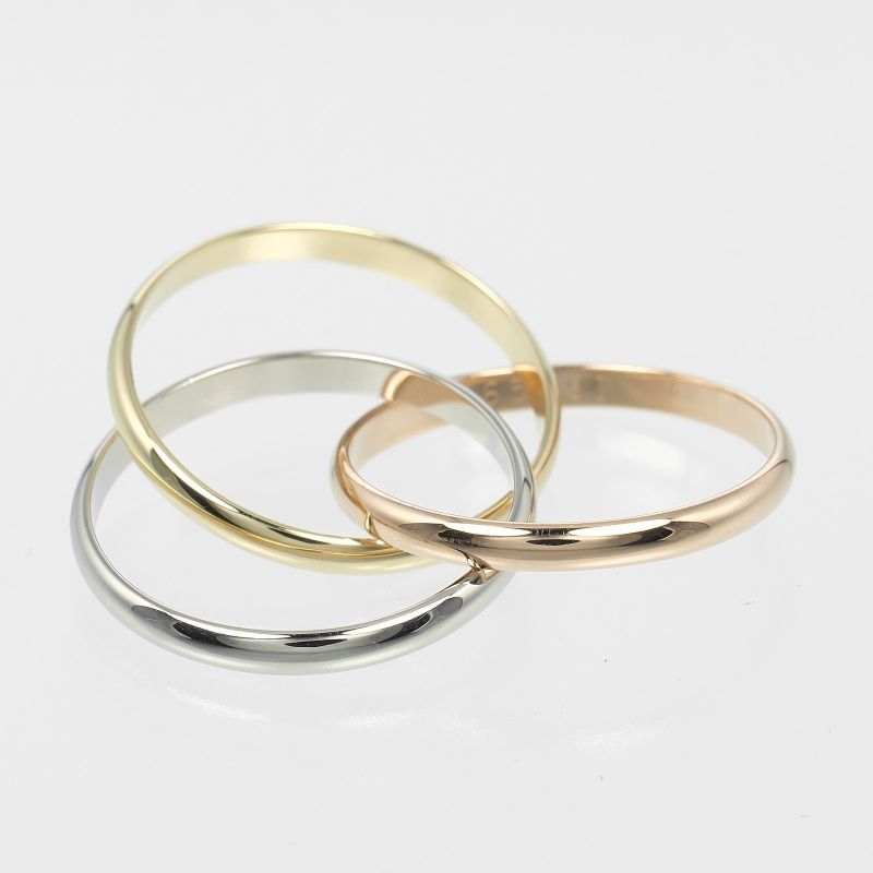Cartier Trinity XS 1.9mm (0.07in) Band 18K Gold (yg×pg×wg) No 8 Ladies 3.5g Ring