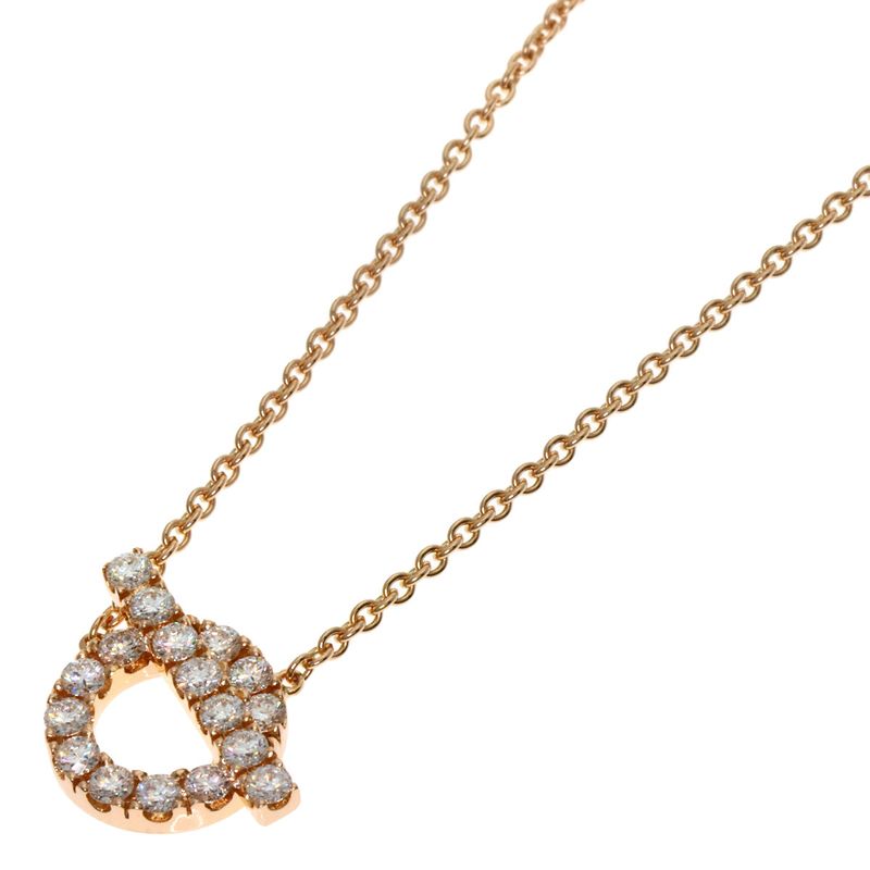 Hermes Finesse Diamond Necklace 18K Pink Gold Ladies