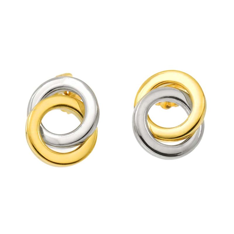 Tiffany & Co Tiffany & Co Double Circle Earrings YG SV Yellow Gold Silver 750