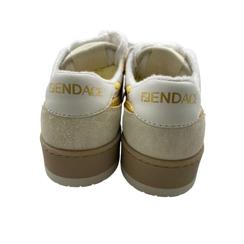 Fendi X Versace Fendace White Satin Print Low Top White 35 (22cm (8.66in))