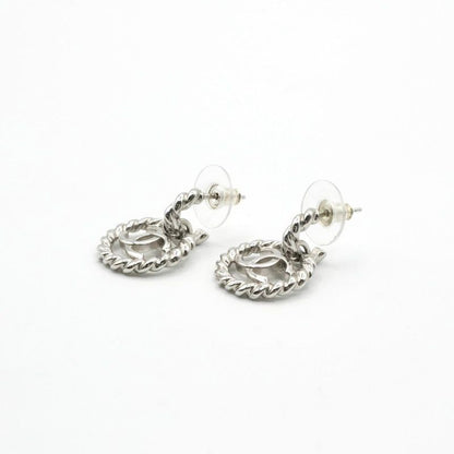 Chanel Earrings Earring Silver Coco Mark Circle