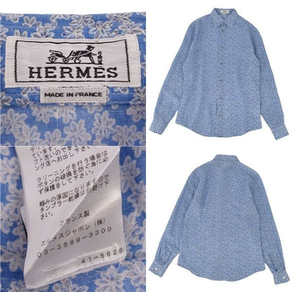Hermes Shirt Long Sleeves Floral Linen Top