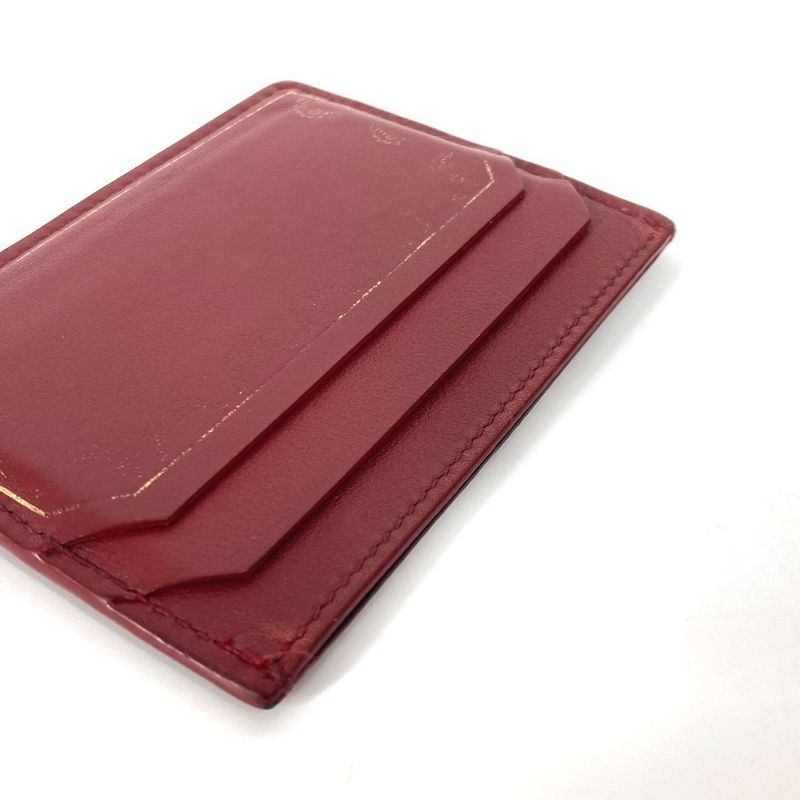 Cartier Card Case Garland De Cartier Leather Burgundy
