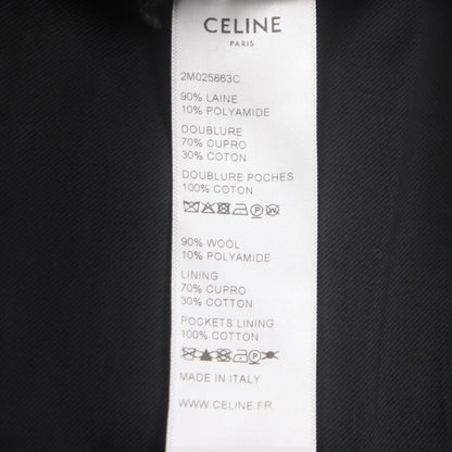 Celine 2m025863c 90% Wool Single Chester Coat With Logo Buttons Black 44 Made
