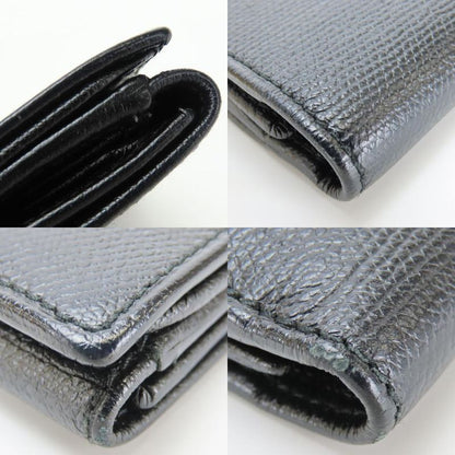 Chanel Long Wallet Coco Button Leather Black Fold Double Hook Coco Mark Ladies