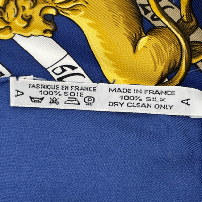 Hermes Carre 90 DIES ET HORE Astrology Silk Scarf Navy