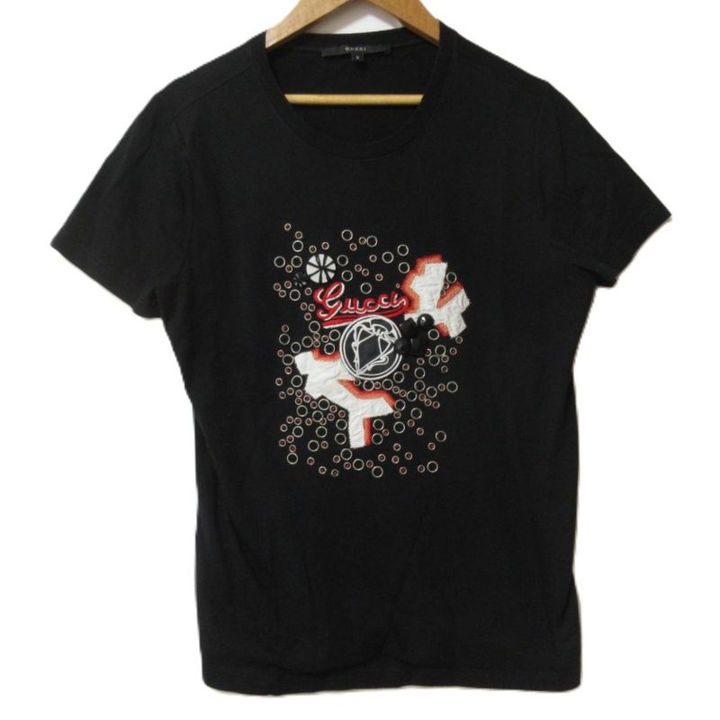 Gucci Logo Embroidery Crew Neck Short Sleeve T-Shirt Cut and Sewn 192131 X3252