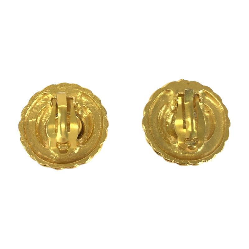 Chanel Coco Mark Gold Plated Earrings Ladies 505190