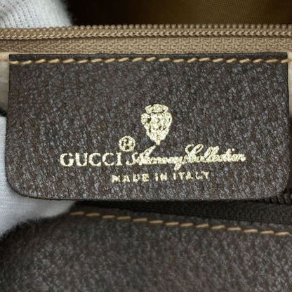 Gucci 40 02 Boston Bag Handbag GG Supreme Leather Brown Ladies Men Old Vintage