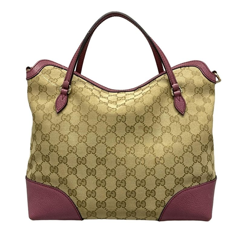 Gucci Handbag GG Pattern/bree 353120 Dark Brown/beige/purple Leather