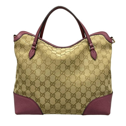 Gucci Handbag GG Pattern/bree 353120 Dark Brown/beige/purple Leather