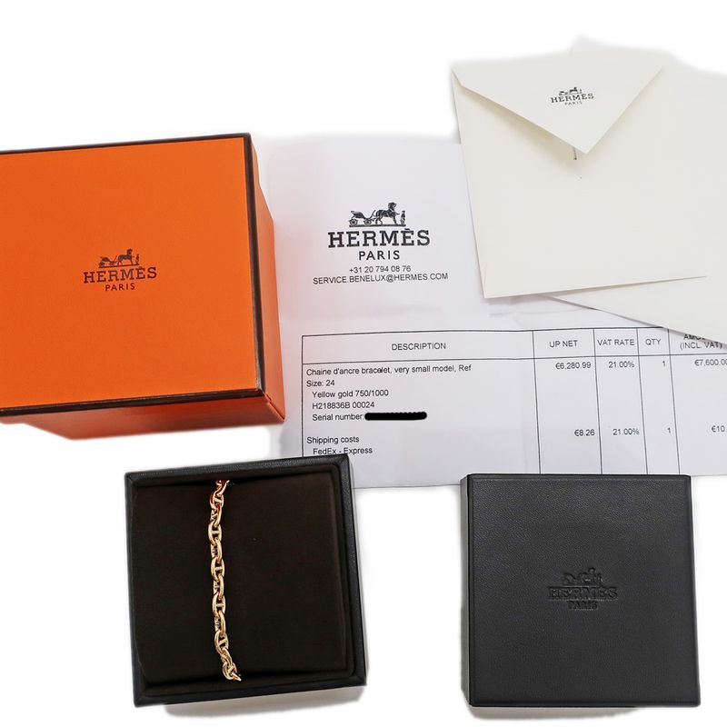 Hermes Chaine D'ancre T PM 750yg 24 Link Bracelet Very Small H218836b