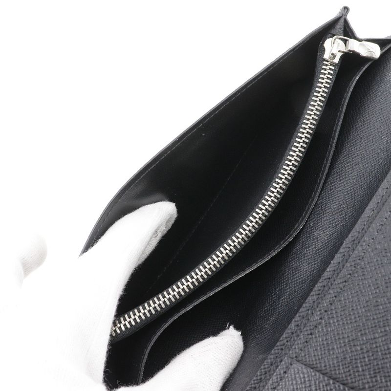 Louis Vuitton Portefeuille Brazza M30501 Taiga Noir Black Ta0138 Men's Long